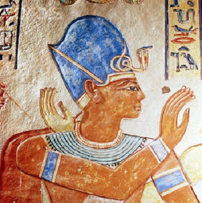 III. Ramses fáraó képe "egyiptomi kékkel" színezve